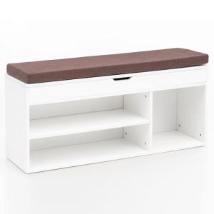 FineBuy Banco Asiento Armario de Madera 104x51x32 cm | Banc…