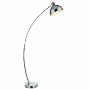 Versanora Lámpara LED de pie estándar cromada y curvada Arc…