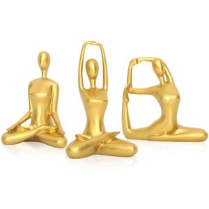 Zayookey Estatua de yoga dorada para mujer, figura moderna…