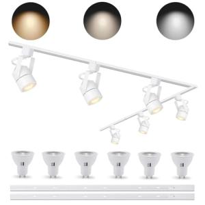 Bravsekai Kit de iluminación LED regulable, 10W 3CCT GU10 c…