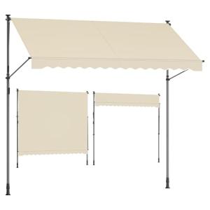SONGMICS Toldo Retráctil Exterior, Toldo Regulable en Altur…