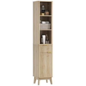 HOMCOM Columna de Baño Mueble de Baño Estrecho con Puerta d…