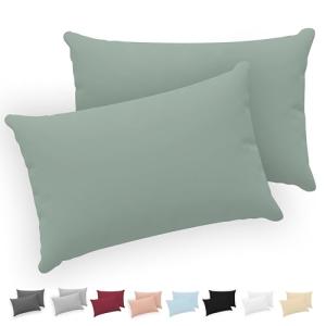 Twinzen® Funda Almohada 50x70 (Juego de 2) - Verde - 100% A…