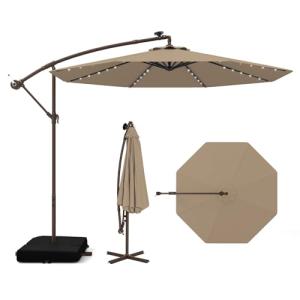 COSTWAY Sombrilla Terraza Exterior con Base, Parasol Excent…