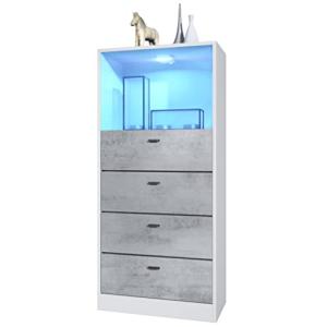 Vladon cómoda Pino V3, aparador con 4 cajones y 1 Compartim…