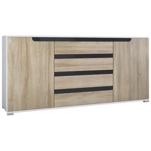 Vladon Aparador Cómoda Sylt V2, Cuerpo en Blanco Mate/Frent…