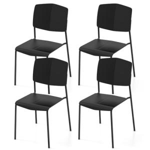 COSTWAY Juego de 4 Sillas de Comedor, Sillas de Cocina Nórd…