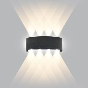 CHEVVY Aplique LED de Pared Interior/Exterior 8W Negro Mode…