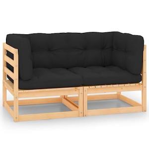 vidaXL 2X Madera Maciza de Pino Sofás de Esquina de Jardín…