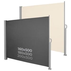 Jago® Toldo Lateral - Retráctil, 160/180/200 x 500 cm, Impe…