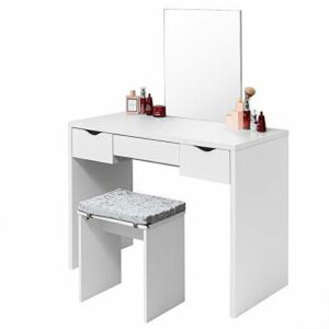 EUGAD Juego Mesa de Tocador con Taburete Tocador Moderno Es…