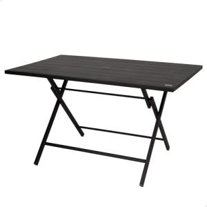 AKTIVE Mesa Plegable jardín 120x75x70 cm, Acero Negro Resis…