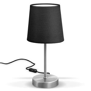 B.K.Licht Lámpara de mesa LED, lámpara de tela color negro,…