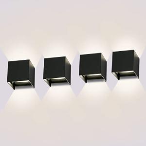 LEDMO 4 Piezas Aplique Pared Exterior/Interior Blanco neutr…