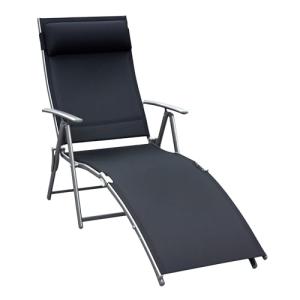 Outsunny Tumbona Plegable Tumbona de Jardín con Respaldo Aj…