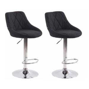 CLP Set De 2 Taburetes Lazio Tapizados En Tela & con Base D…