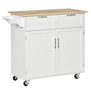 HOMCOM Isla de Cocina con Ruedas Carrito de Cocina Mueble A…