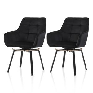 TUKAILAi Juego de 2 sillas de comedor, modernas sillas gira…