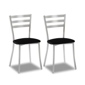 ASTIMESA SCRRNE Dos sillas de Cocina, Metal, Negro, Altura…