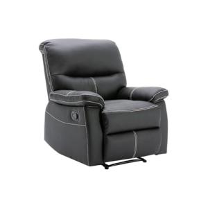 Venta-Unica - Sillón Relax de Piel sintética Negra Canby