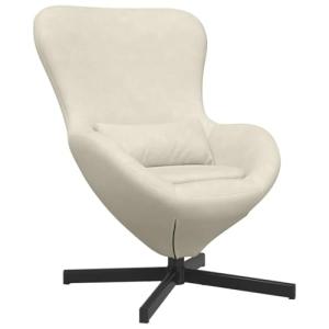 vidaXL Sillón Huevo en Crema, de Terciopelo. Tiene reposabr…