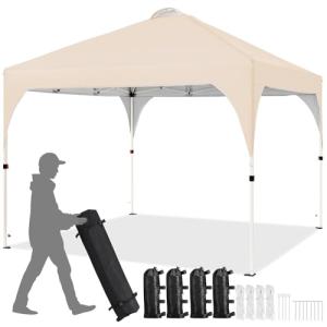 Yaheetech Carpa Plegable 3x3m Cenador de Jardín Impermeable…