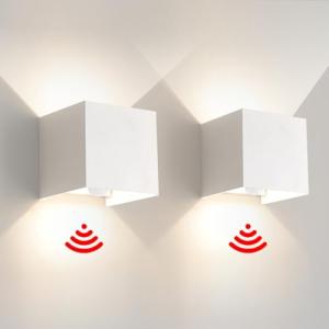 FUPE 2 Piezas Aplique de Pared Exterior Interior con Sensor…