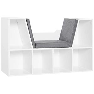 HOMCOM Estantería Librería con Asiento 6 Cubo Librería Orig…