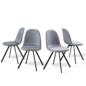 Homy Casa Juego de 4 sillas de comedor giratorias de tela f…