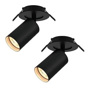 BOYIR 2x GU10 Lámpara de Techo Negra, Focos LED Interior Te…