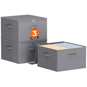 Lifewit 40L Cajas Almacenaje con Tapas, Juego de 3 Caixas A…