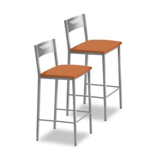ASTIMESA Dos Taburetes Alto de Cocina 60 cms Polipiel Naran…
