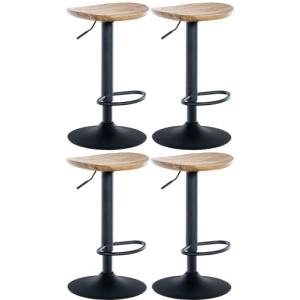 CLP Set De 4 Taburetes De Bar Skelde con Asiento De Madera…