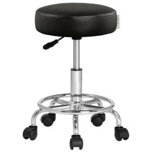 CASARIA Taburete Giratorio con Ruedas Negro Altura Asiento…