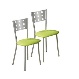 ASTIMESA SCMCVE Dos sillas de Cocina, Metal, Verde, Altura…