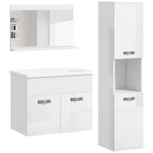 kleankin Muebles de Baño con Lavabo y Espejo Columna de Bañ…