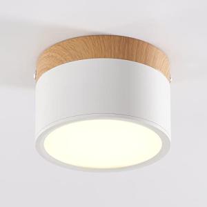 Schindora Plafón LED,foco decorativo de madera montado en s…