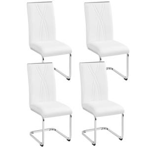 Yaheetech - Juego de 4 sillas voladizos de Comedor de Piel…