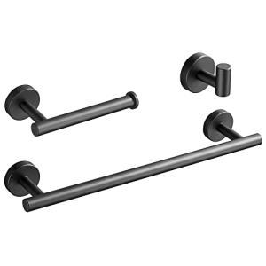 Hoomtaook Juego de Accesorios de baño, Negro Toalleros 4 en…