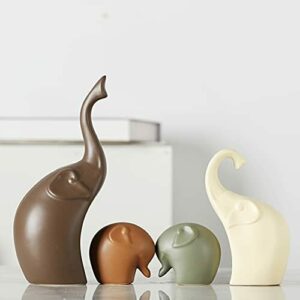 Lin's Wood Juego de 4 Figuras de Elefante de cerámica, dise…