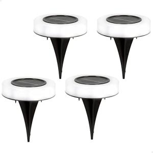 AKTIVE 61556, Pack de 4 Focos Balizas exteriores solares, L…