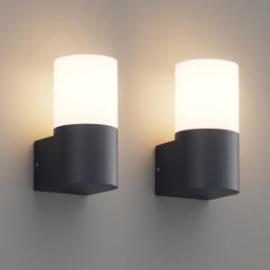 Klighten 2 Aplique de Pared E27 Interior/Exterior, Antracit…