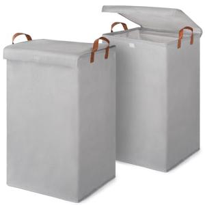 2 Paquete de 80L Grandes Cestas de Lavandería con Tapa, Ces…