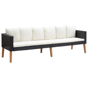 vidaXL Sofá de Jardín 3 Plazas con Cojines Asiento Cama Pat…
