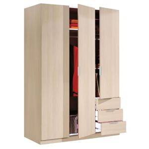 Habitdesign Armario Ropero 3 Puertas 3 Cajones, 121x180x52…