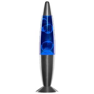 FlashPrix Lampara de Lava Azul, 34 cm de Altura, Vidrio, Ba…