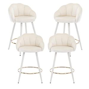 chairus 4X Taburetes Altos de Cocina de Terciopelo Sillas d…