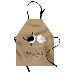 ABAKUHAUS Boda Delantal de Cocina, Apenas Casado Beso De Lo…