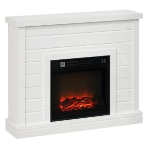 HOMCOM Chimenea Eléctrica 1800W Chimenea Decorativa con Efe…