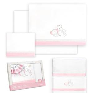 Interbaby - Sábanas Bebé Algodón para Minicuna - Oso Elefan…